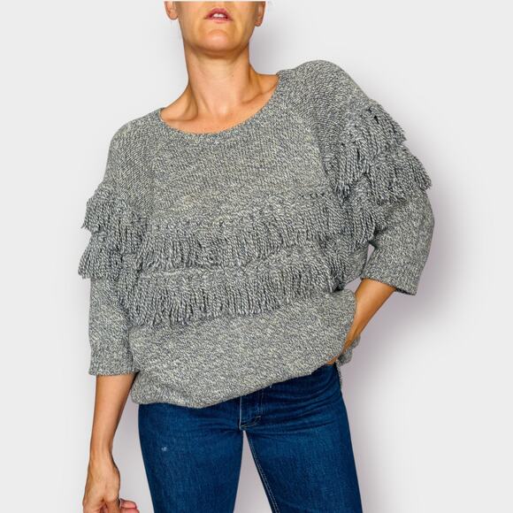 90s Bonnie Lee Leroy Gray Fringe Sweater - Picture 7 of 8